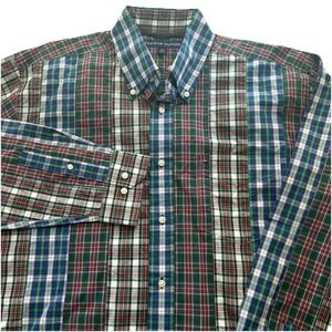 Vintage Tommy Hilfiger Shirt Men's L Tartan Plaid Long Sleeve Button Down Y2K